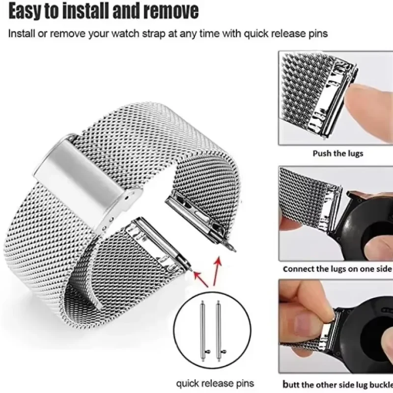 22mm 20mm Mesh Loop For Garmin – обзор и цена Milanese Loop Magnetic