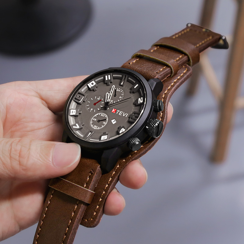 Retro Men's Watches Classic Lu – обзор и цена Leather Watch Band Men