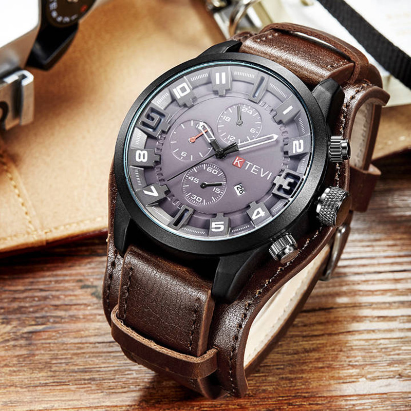 Retro Men's Watches Classic Lu – обзор и цена Leather Watch Band Men