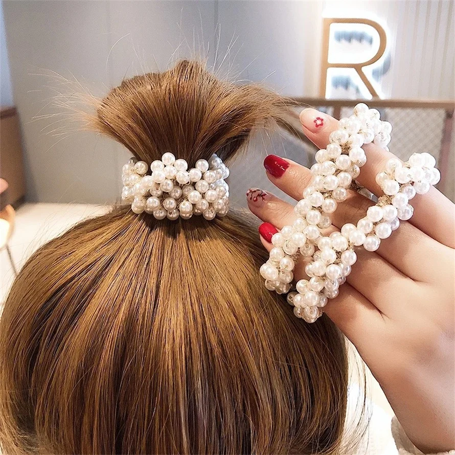 Woman Elegant Pearl Hair Ties  – обзор и цена Silicone Band Women