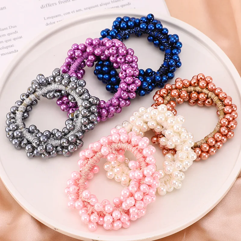 Woman Elegant Pearl Hair Ties  – обзор и цена Silicone Band Women