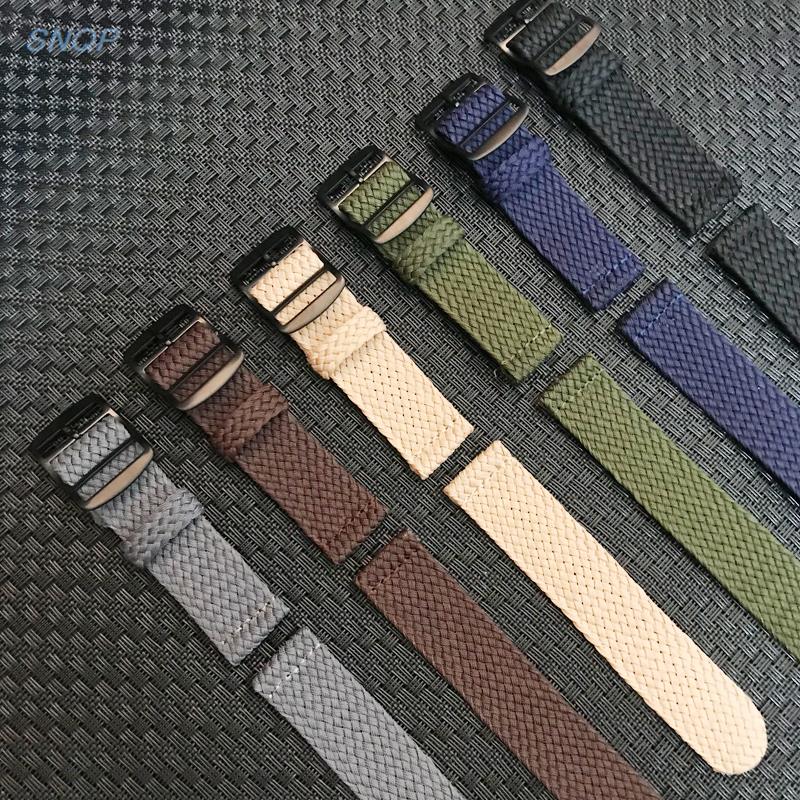 20mm 22mm Black Navy solid col – обзор и цена Perlon Strap Woven