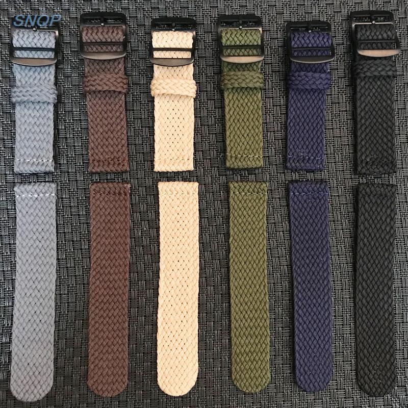 20mm 22mm Black Navy solid col – обзор и цена Perlon Strap Woven