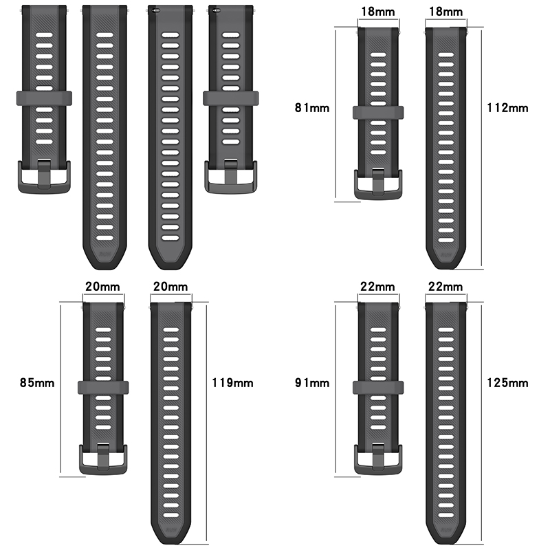 22mm 20mm 18mm Texture Silicon – обзор и цена Silicone Watch Band 22Mm