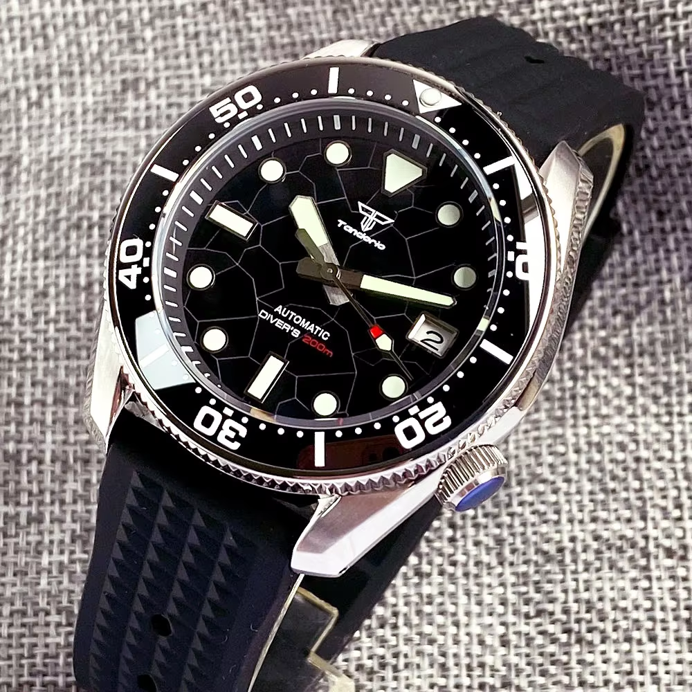 Tandorio 42.5mm Japan NH35A Au – обзор и цена Rubber Strap Diver