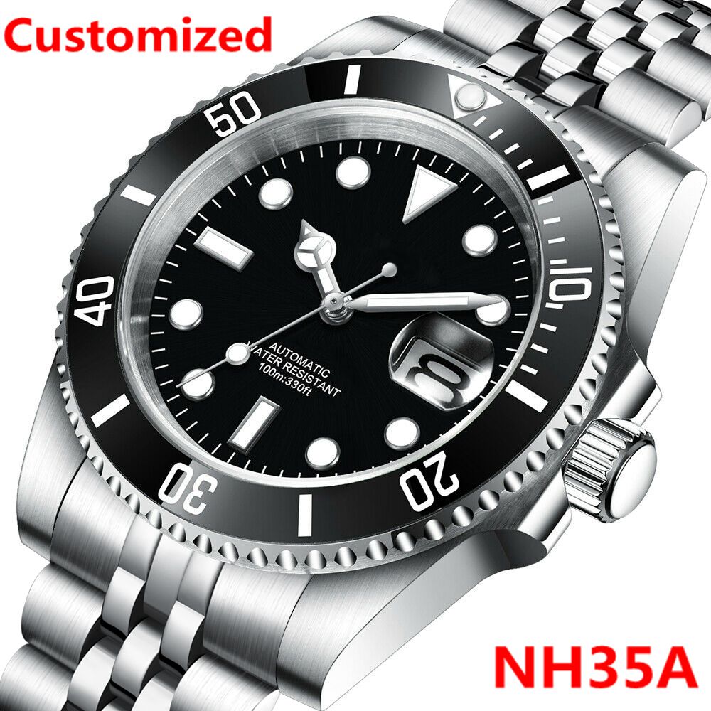 DIY Logo 40MM Dive Watch NH35  – обзор и цена Stainless Bracelet Diver