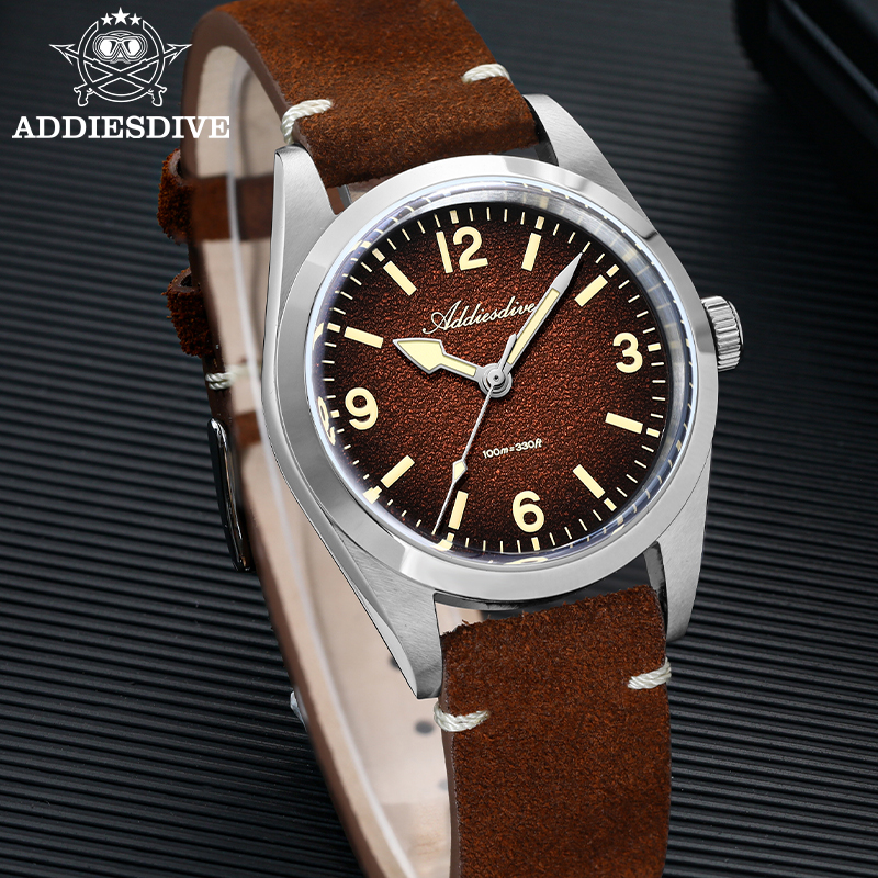 ADDIESDIVE Japan 2035 Super Lu – обзор и цена Suede Strap Watch