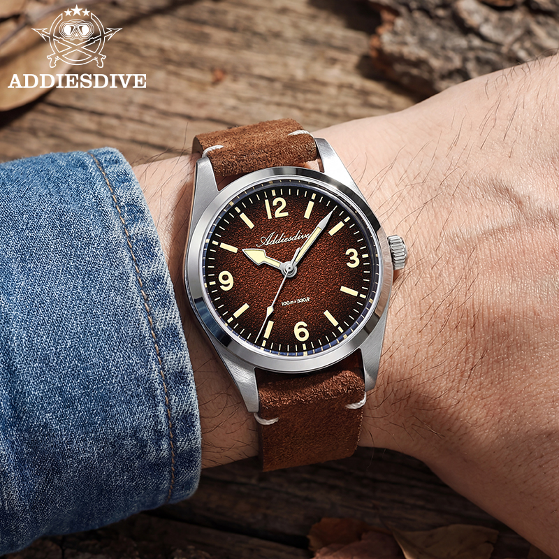 ADDIESDIVE Japan 2035 Super Lu – обзор и цена Suede Strap Watch