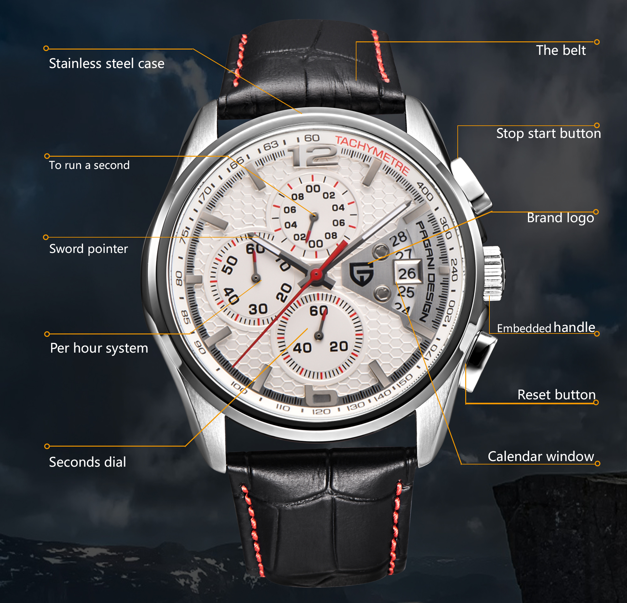 Pagani PD3306 Mens Quartz Watc – обзор и цена Leather Watch Band Men