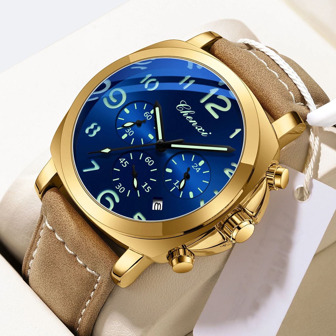 CHENXI Men Watch Multifunction – обзор и цена Leather Watch Band Men