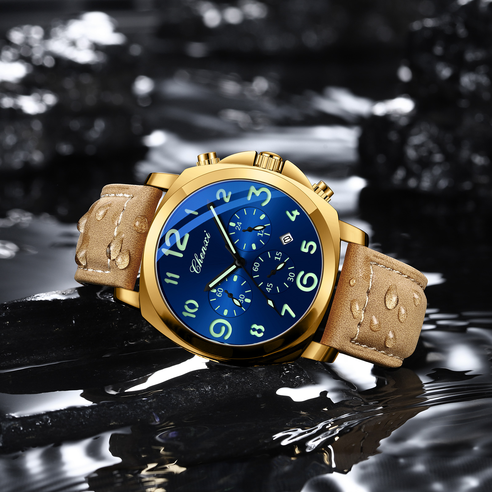 CHENXI Men Watch Multifunction – обзор и цена Leather Watch Band Men