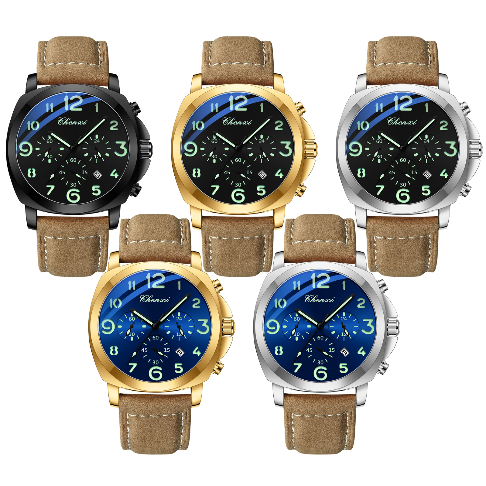 CHENXI Men Watch Multifunction – обзор и цена Leather Watch Band Men
