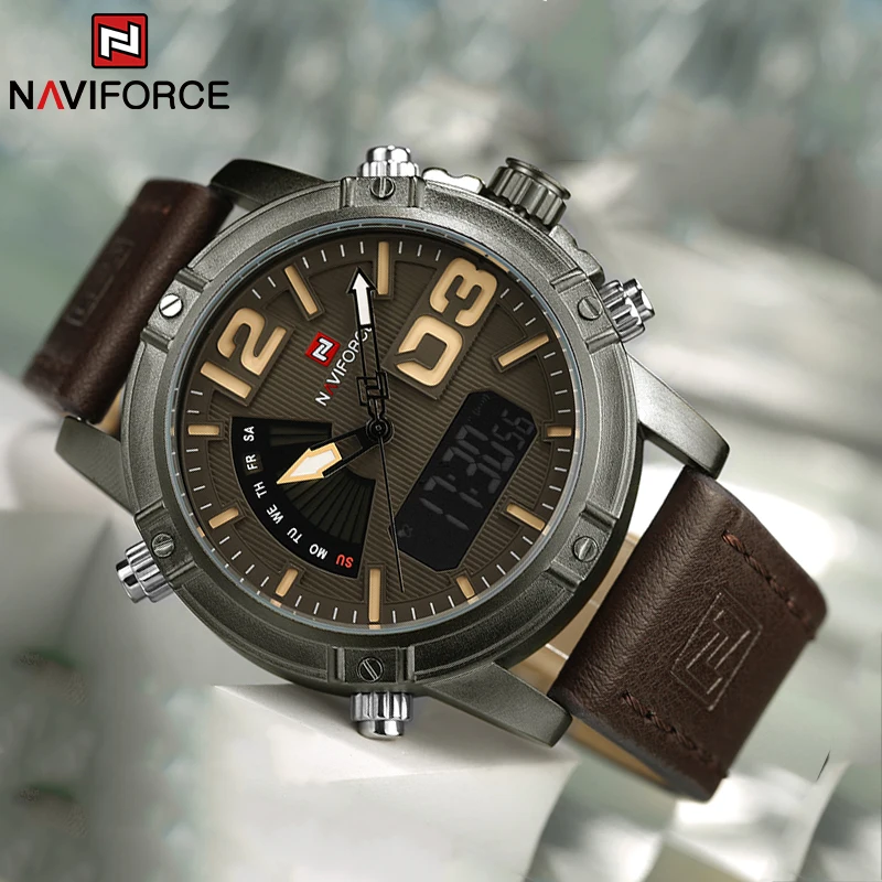 NAVIFORCE Top Brand Men Watch  – обзор и цена Leather Watch Band Men