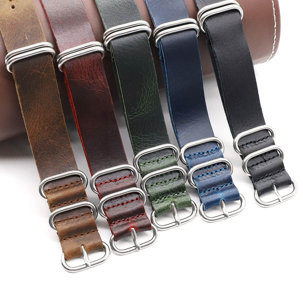 Genuine Leather Watch Band 18m – обзор и цена Nato Strap Nylon
