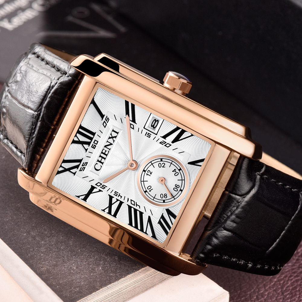 CHENXI 8216 Fashion Classic Sq – обзор и цена Leather Watch Band Men