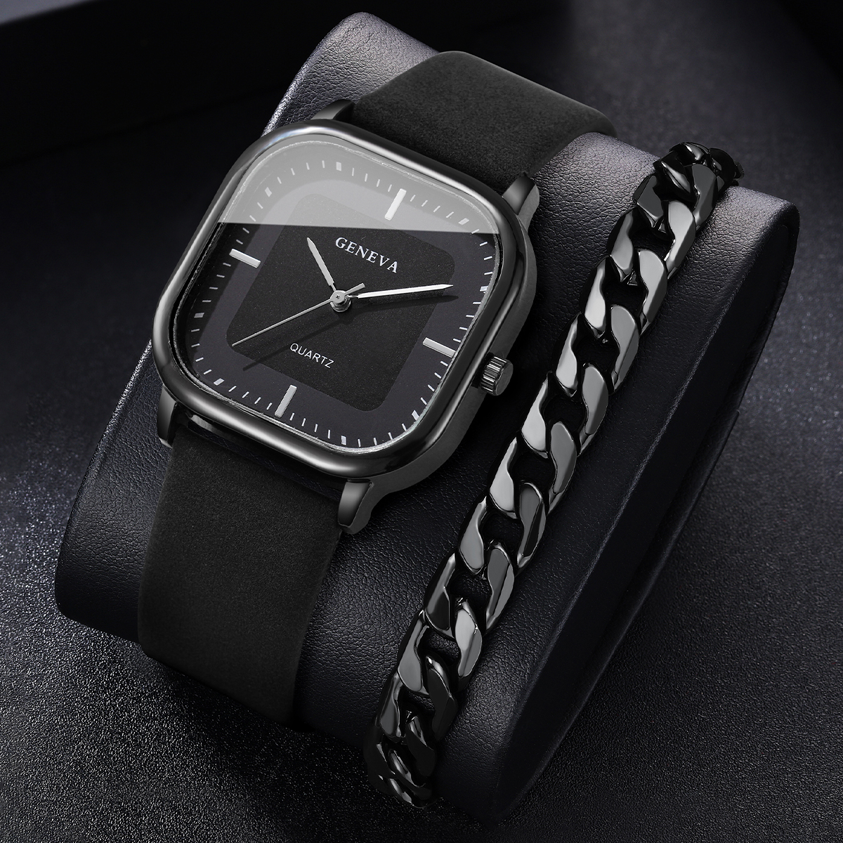 2PCS/Set Fashion Leather Strap – обзор и цена Leather Watch Band Men