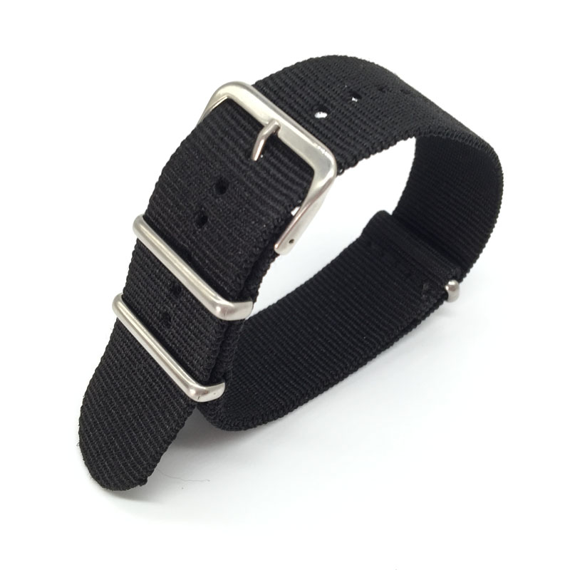 Black Nylon Strap for 16mm 18m – обзор и цена Nato Strap Nylon