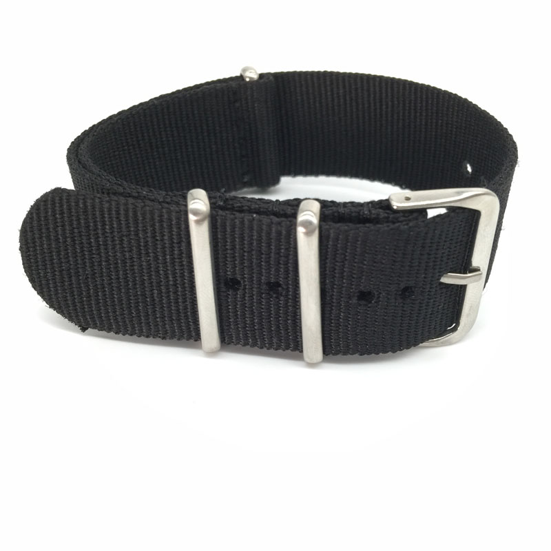 Black Nylon Strap for 16mm 18m – обзор и цена Nato Strap Nylon