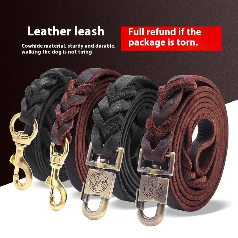 Genuine Leather Dog Leash - To – обзор и цена Leather Strap Quick Release