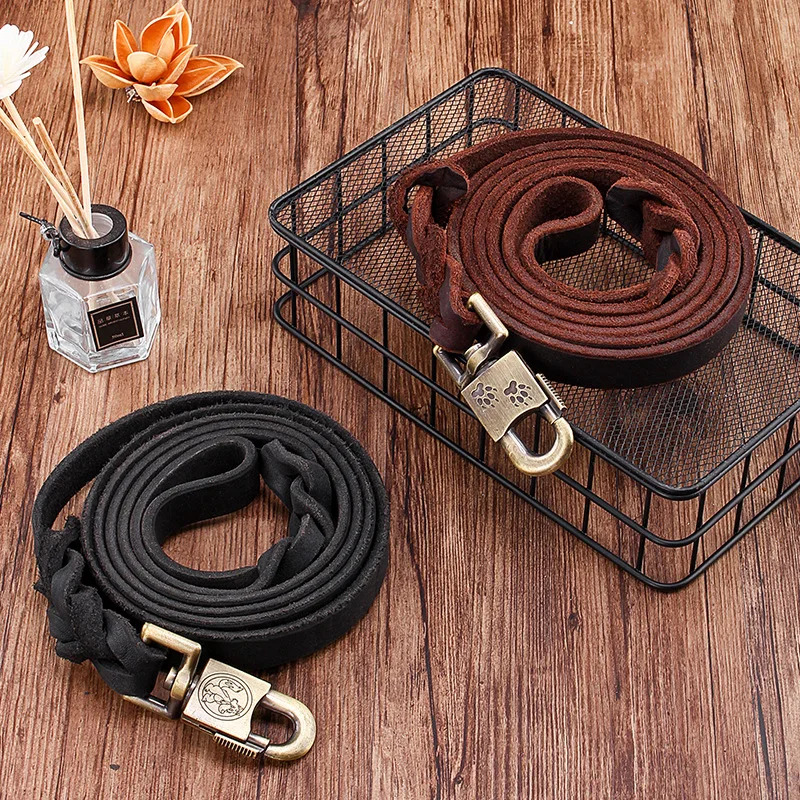 Genuine Leather Dog Leash - To – обзор и цена Leather Strap Quick Release
