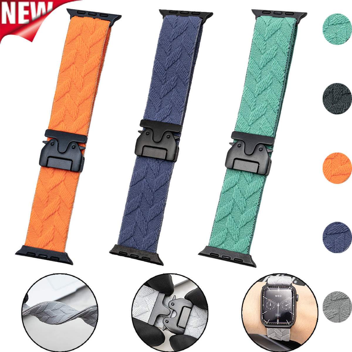 nylon strap for iwatch 10 9 8  – обзор и цена Parachute Strap Elastic