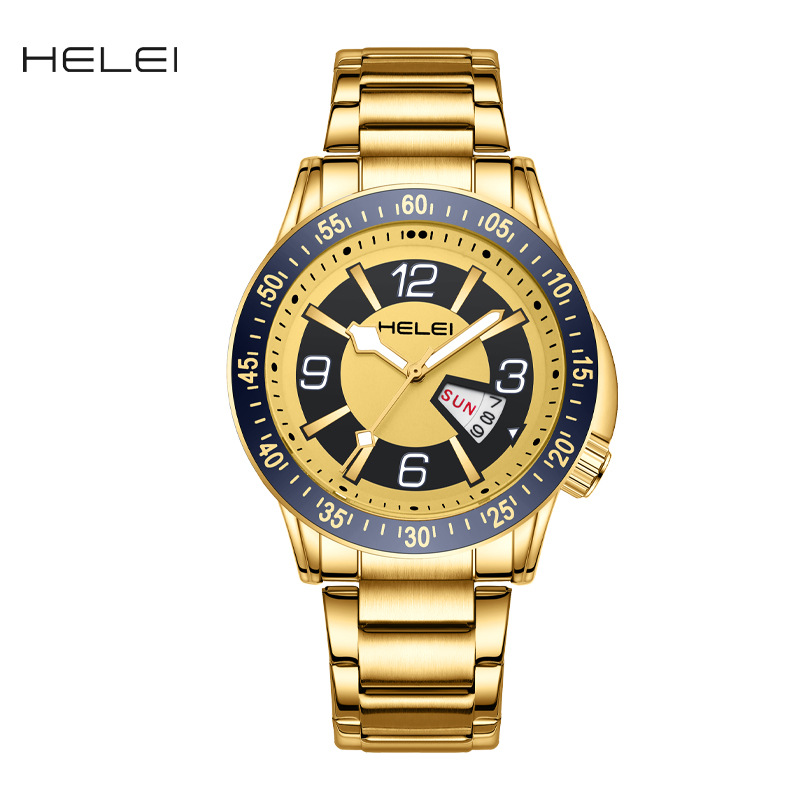 HELEI Hot Sale Dual Calendar W – обзор и цена Stainless Bracelet Diver
