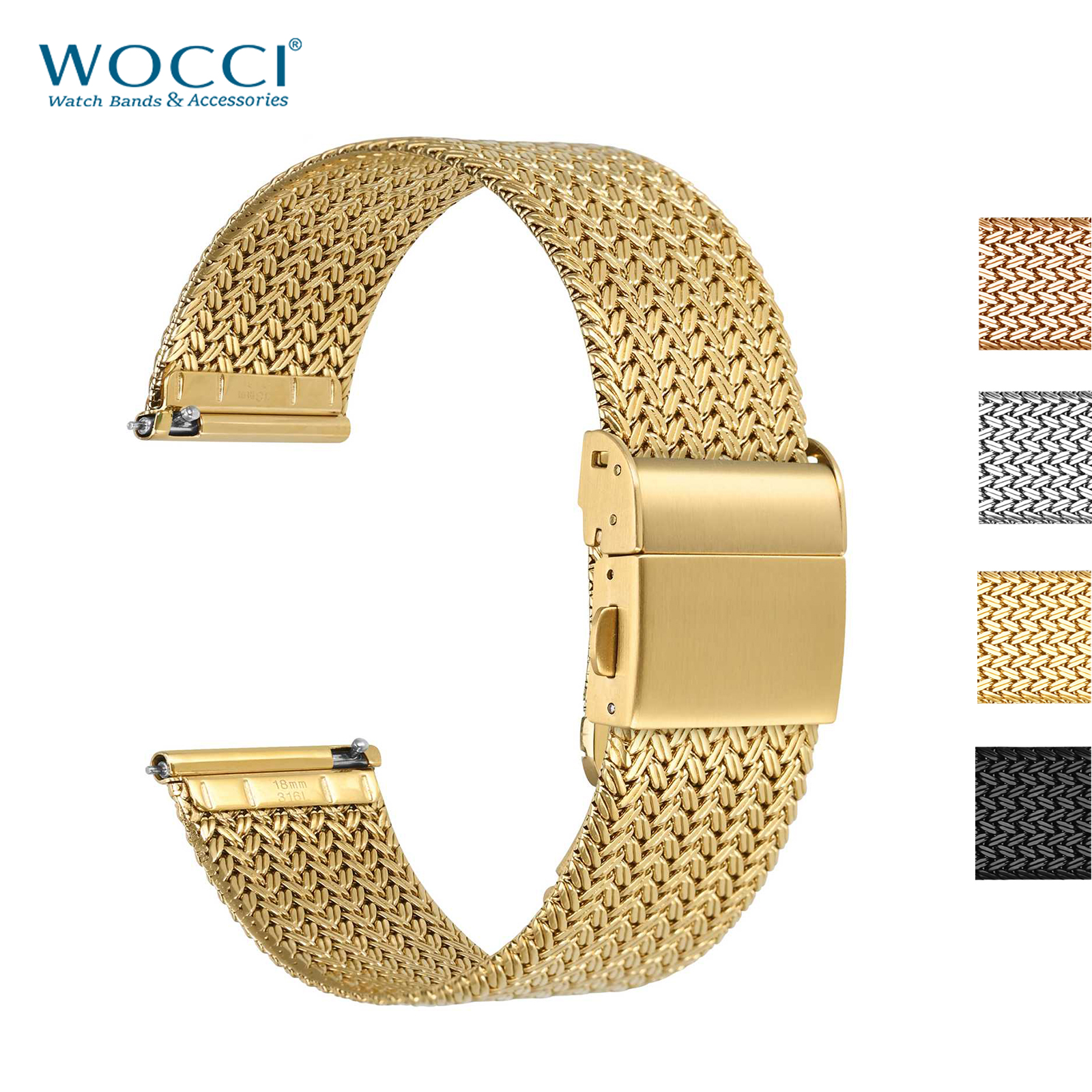 WOCCI Metal Watch Bands 316L S – обзор и цена Mesh Strap Metal