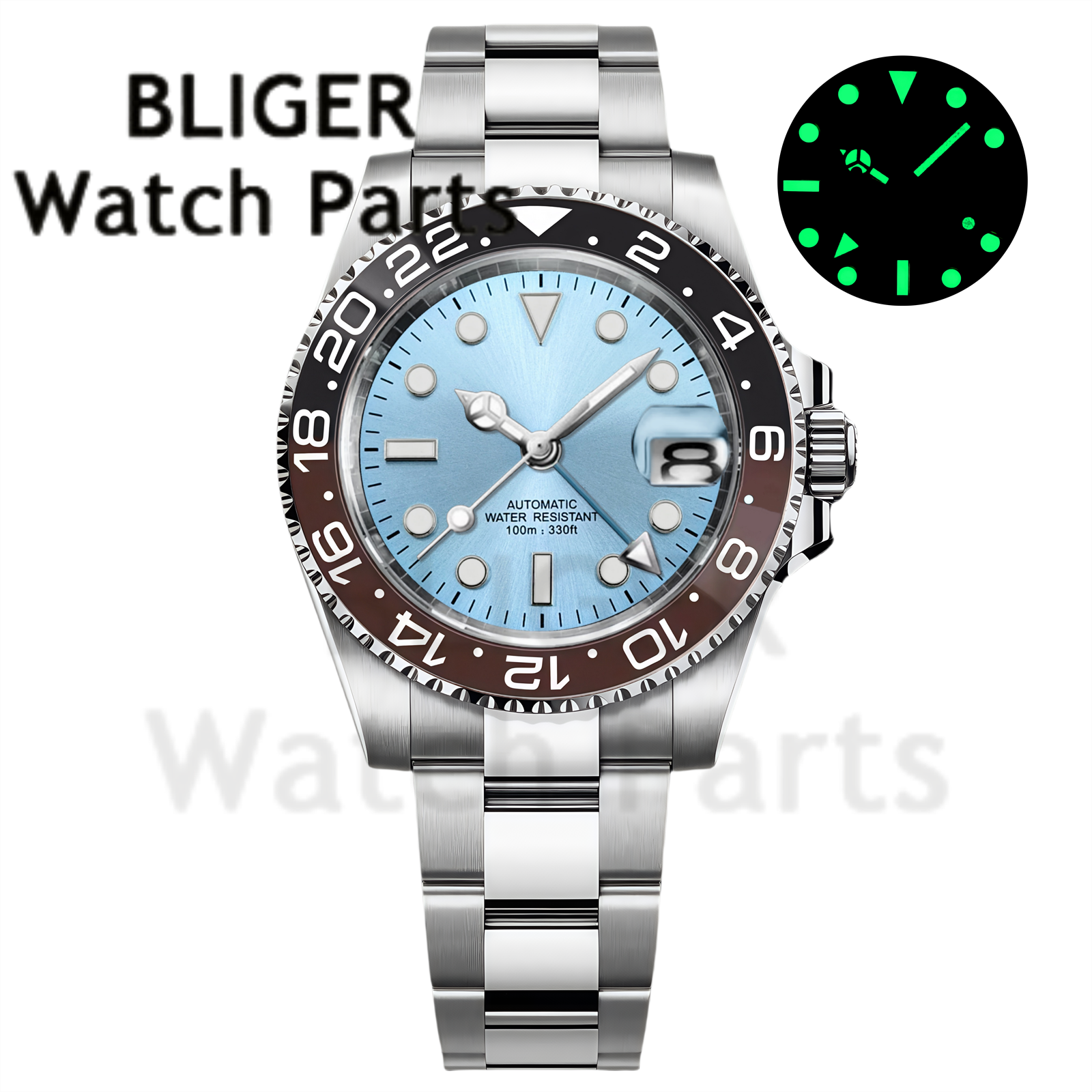 Custom Fashion GMT 40mm Men NH – обзор и цена Stainless Bracelet Diver