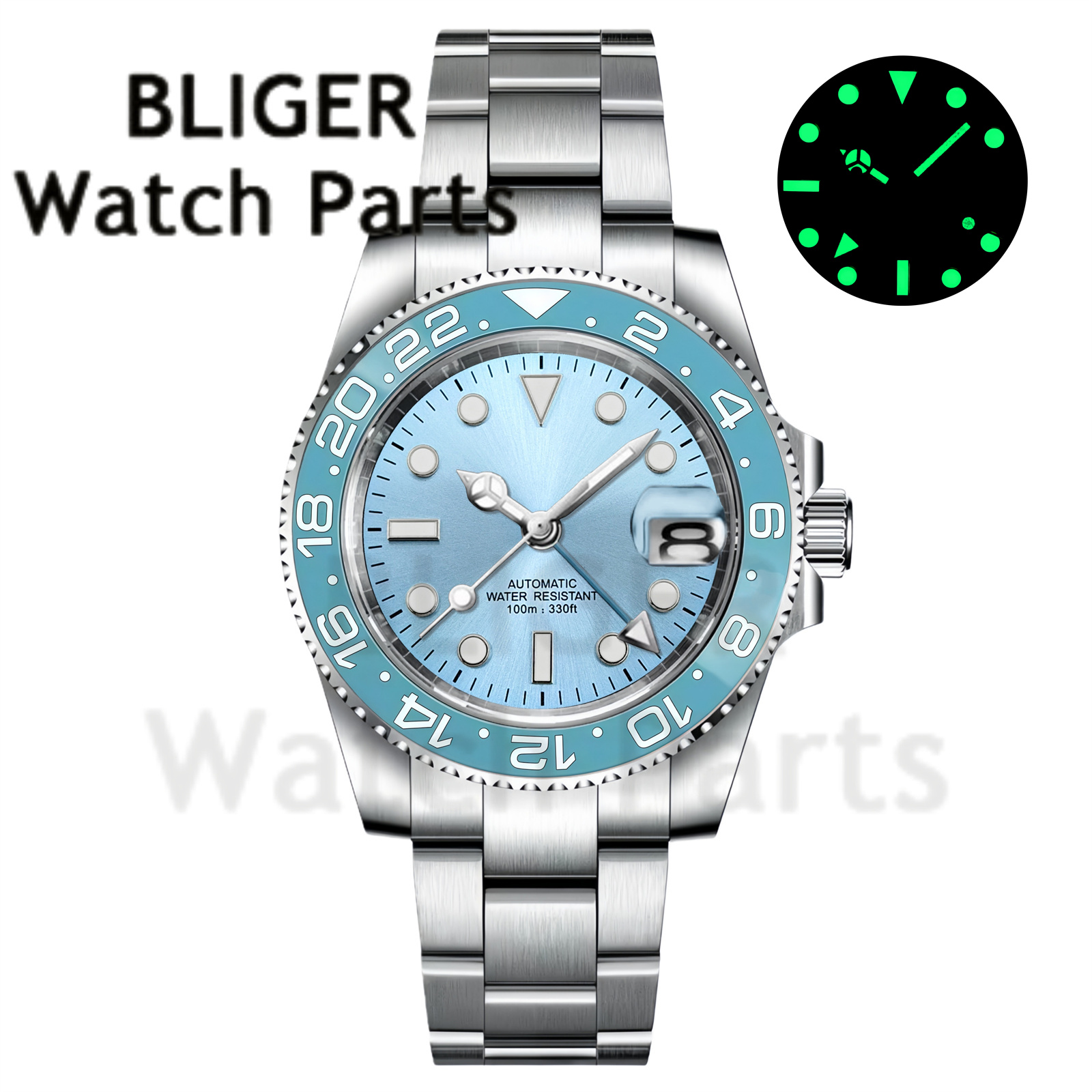 Custom Fashion GMT 40mm Men NH – обзор и цена Stainless Bracelet Diver