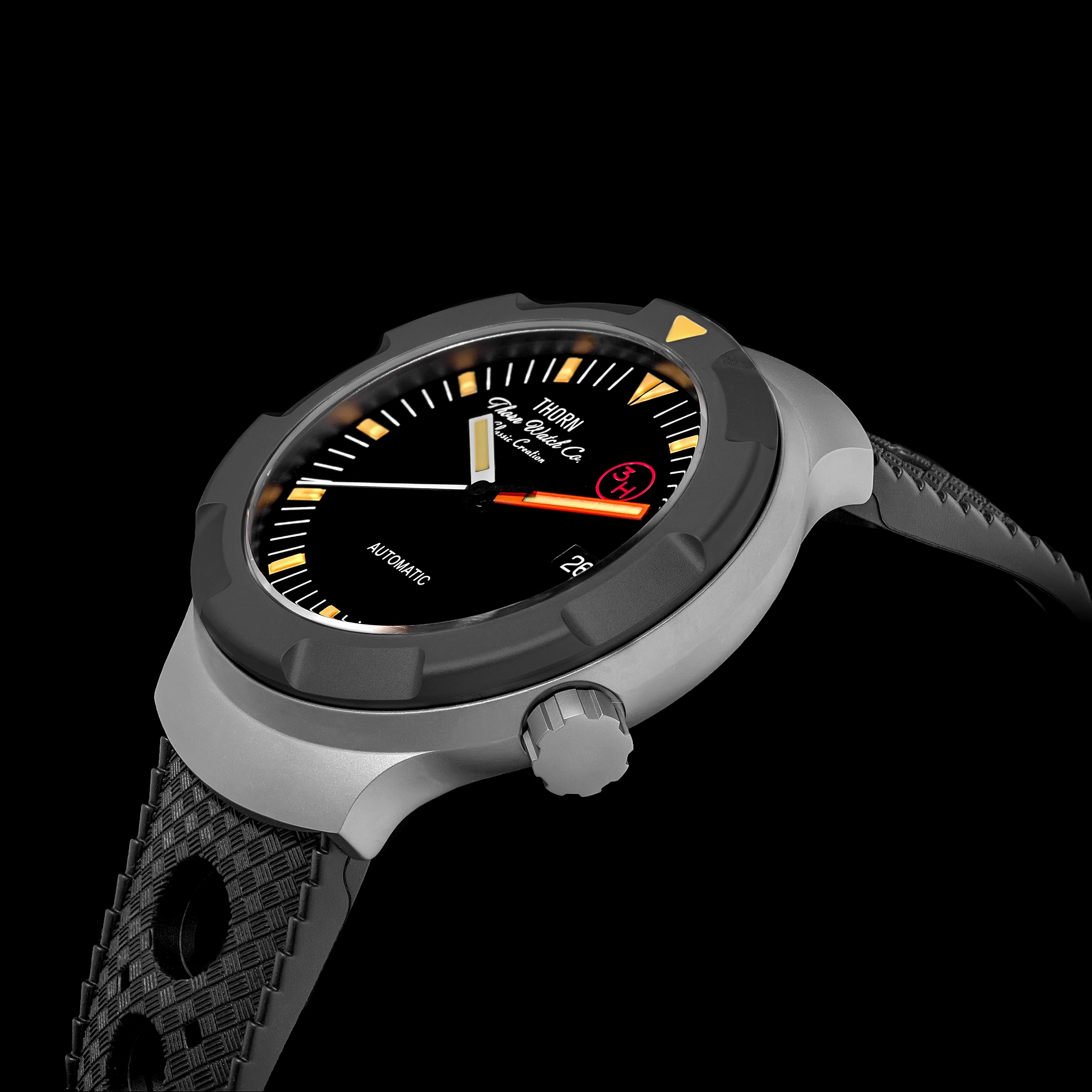 Thorn 42mm Men's Retro Titaniu – обзор и цена Rubber Strap Diver